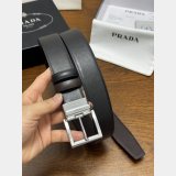 Prada Saffiano Leather Reversible Belt