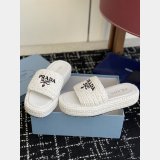 Prada Raffia Flatform Slide Sandal