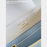 Louis Vuitton Cream-white Light Blue Chain M48865 Detail Capucines Bag