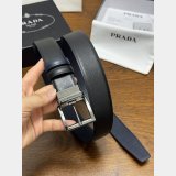 Prada Saffiano Leather Reversible Belt