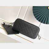 Louis Vuitton M45685 Replica Neverfull MM Monogram Empreinte Leather Black