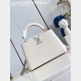 Louis Vuitton Cream-white Light Blue Chain M48865 Detail Capucines Bag