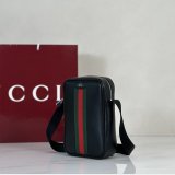 Gucci Mini 876226 With Web In Black Soft 1:1 Leather Bag