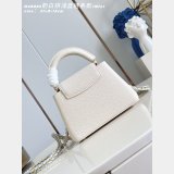 Louis Vuitton Cream-white Light Blue Chain M48865 Detail Capucines Bag