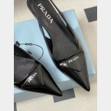 prada Brushed leather slingback pumps