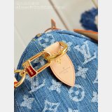 Louis Vuitton 1:1 M14430 Blue Speedy Soft 30 Monogram Denim Bag