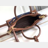 Prada Bonnie small denim and leather handbag 1BA486