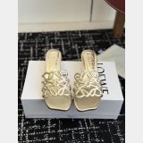 Top Loewe Petal Anagram Rhinestone Suede Slide