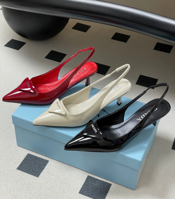 Prada Patent leather slingback pumps