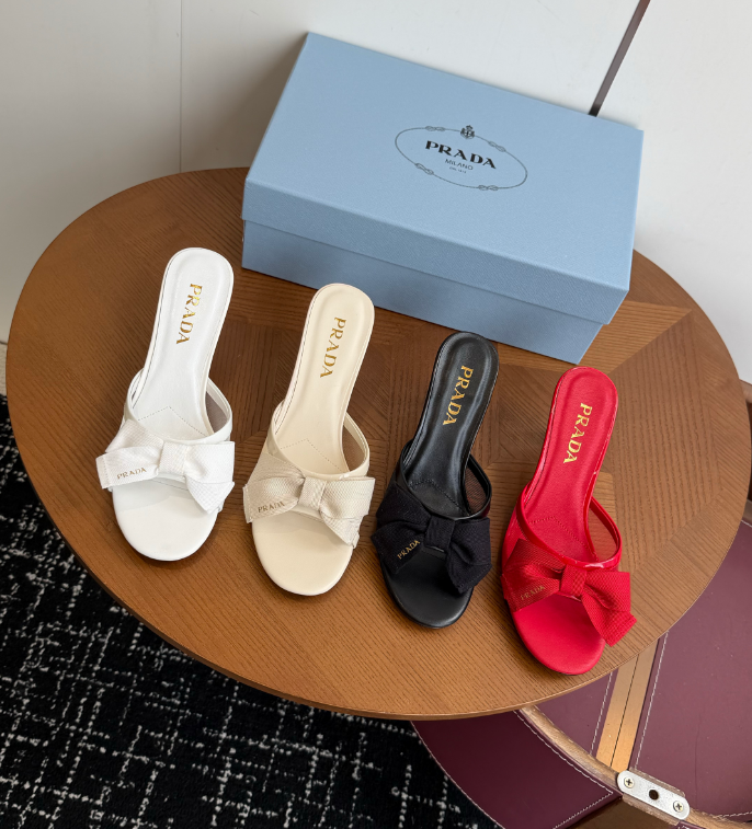 Prada bow mesh sandals