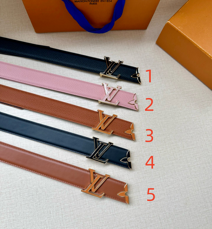 LV 30mm Reversible Leather Strap